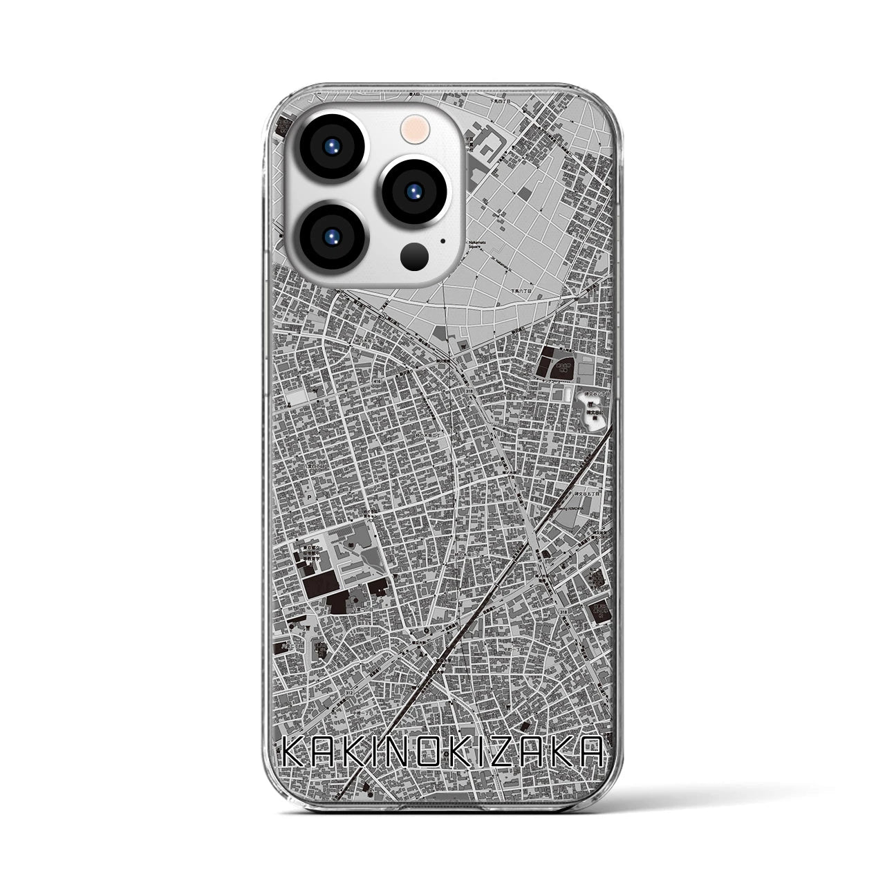 【柿の木坂(東京都)】地図柄iPhoneケース(クリアタイプ)