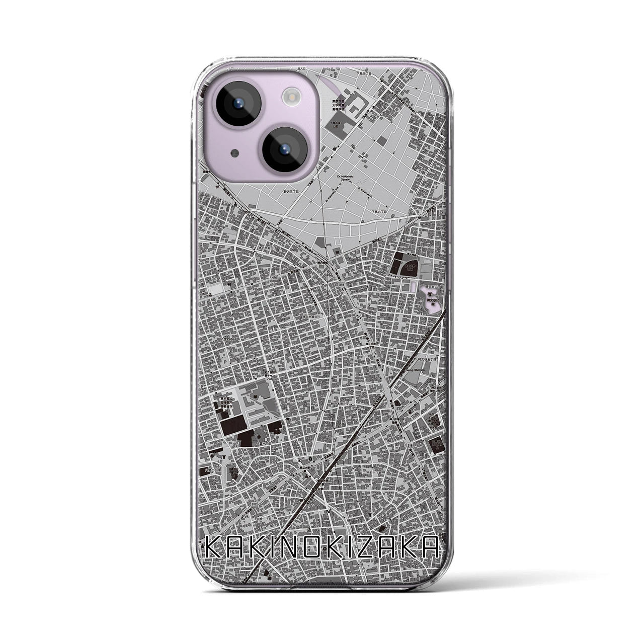 【柿の木坂(東京都)】地図柄iPhoneケース(クリアタイプ)