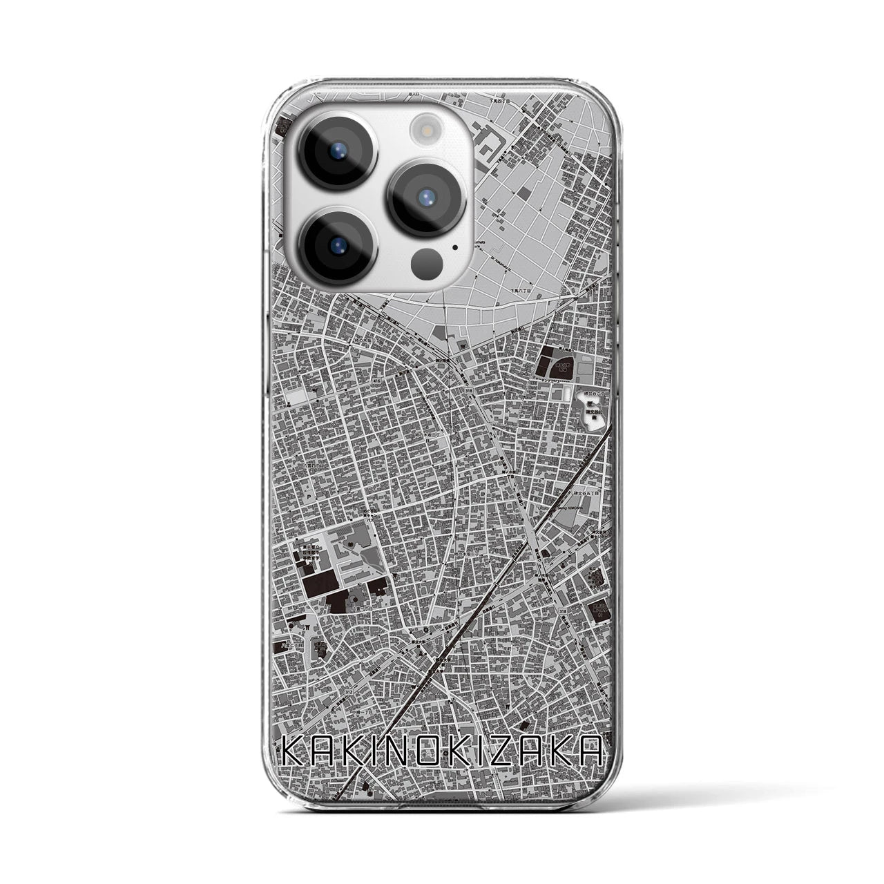 【柿の木坂(東京都)】地図柄iPhoneケース(クリアタイプ)