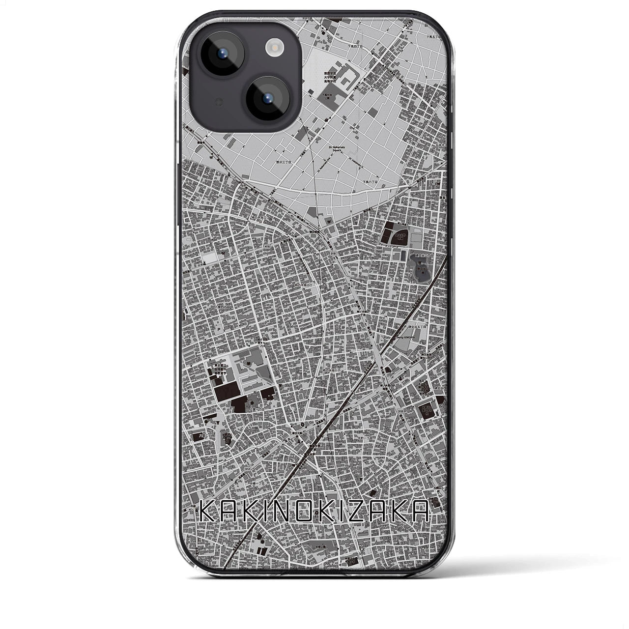 【柿の木坂(東京都)】地図柄iPhoneケース(クリアタイプ)