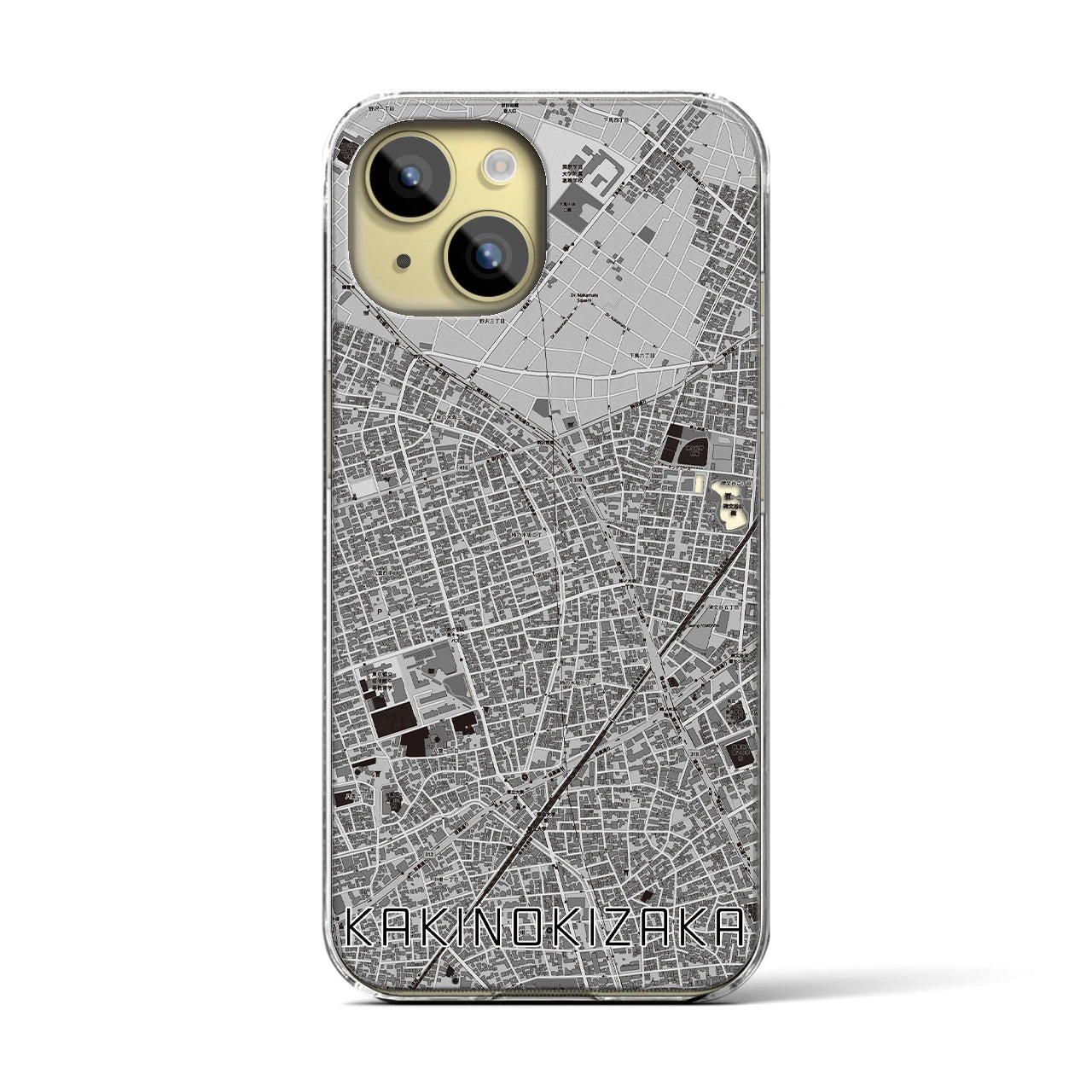 【柿の木坂(東京都)】地図柄iPhoneケース(クリアタイプ)