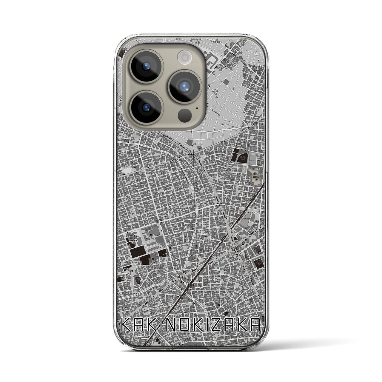 【柿の木坂(東京都)】地図柄iPhoneケース(クリアタイプ)