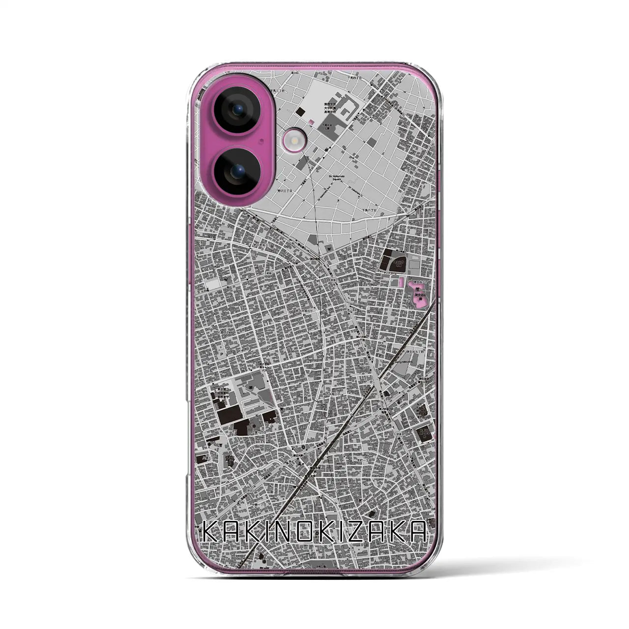 【柿の木坂(東京都)】地図柄iPhoneケース(クリアタイプ)