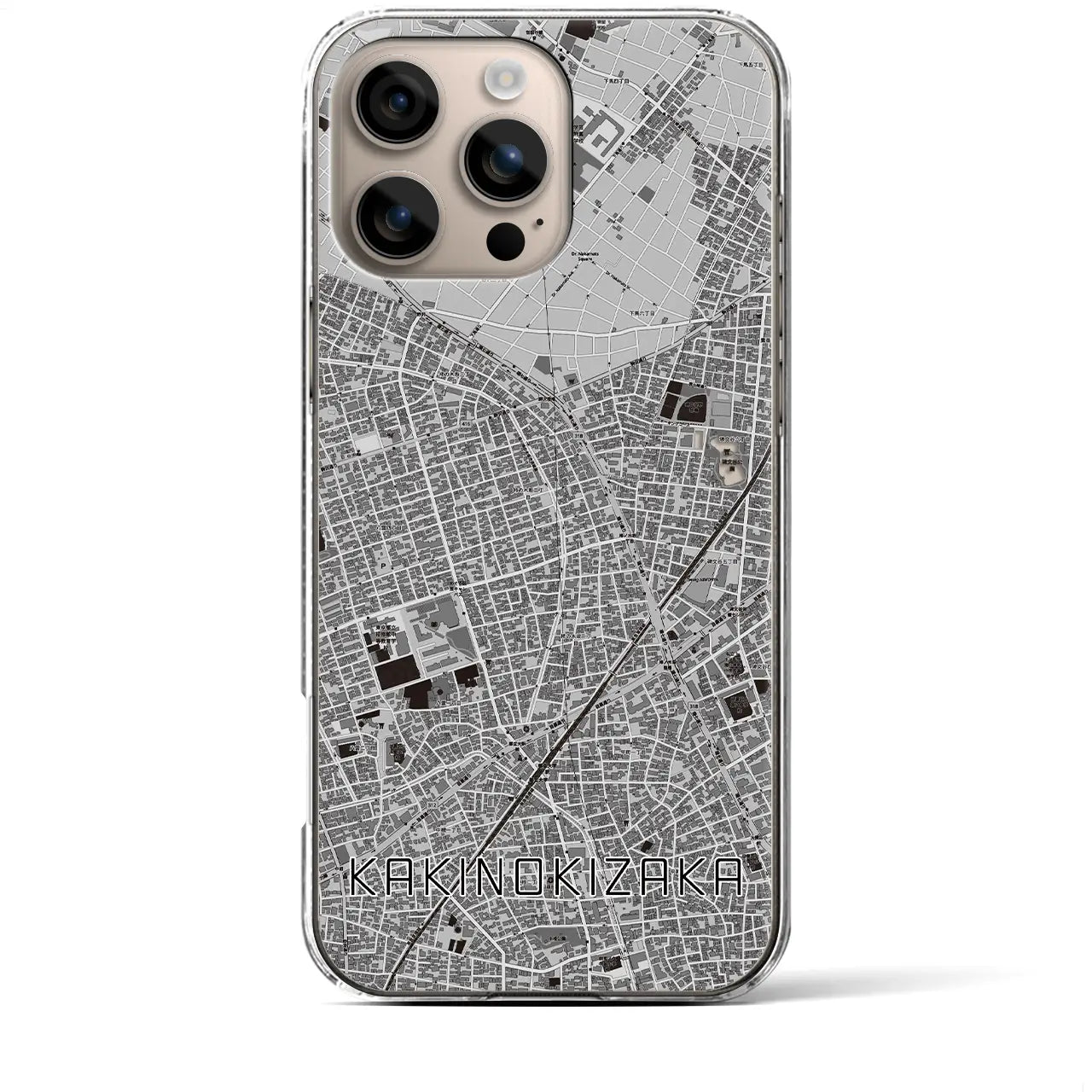 【柿の木坂(東京都)】地図柄iPhoneケース(クリアタイプ)