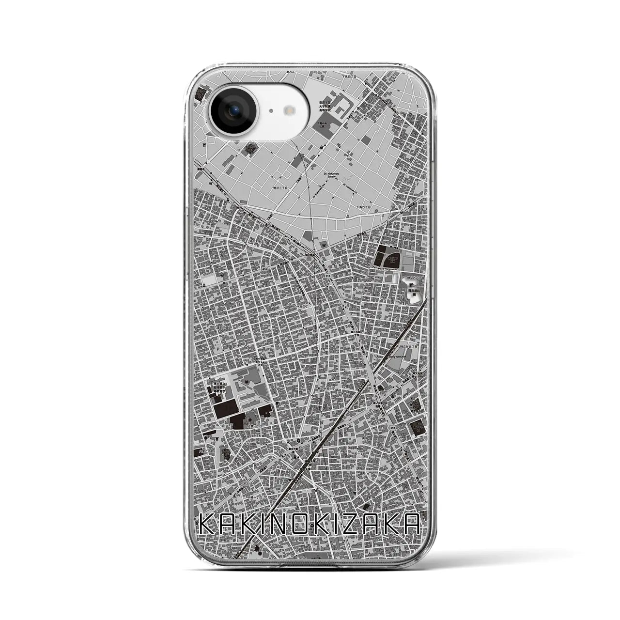 【柿の木坂(東京都)】地図柄iPhoneケース(クリアタイプ)