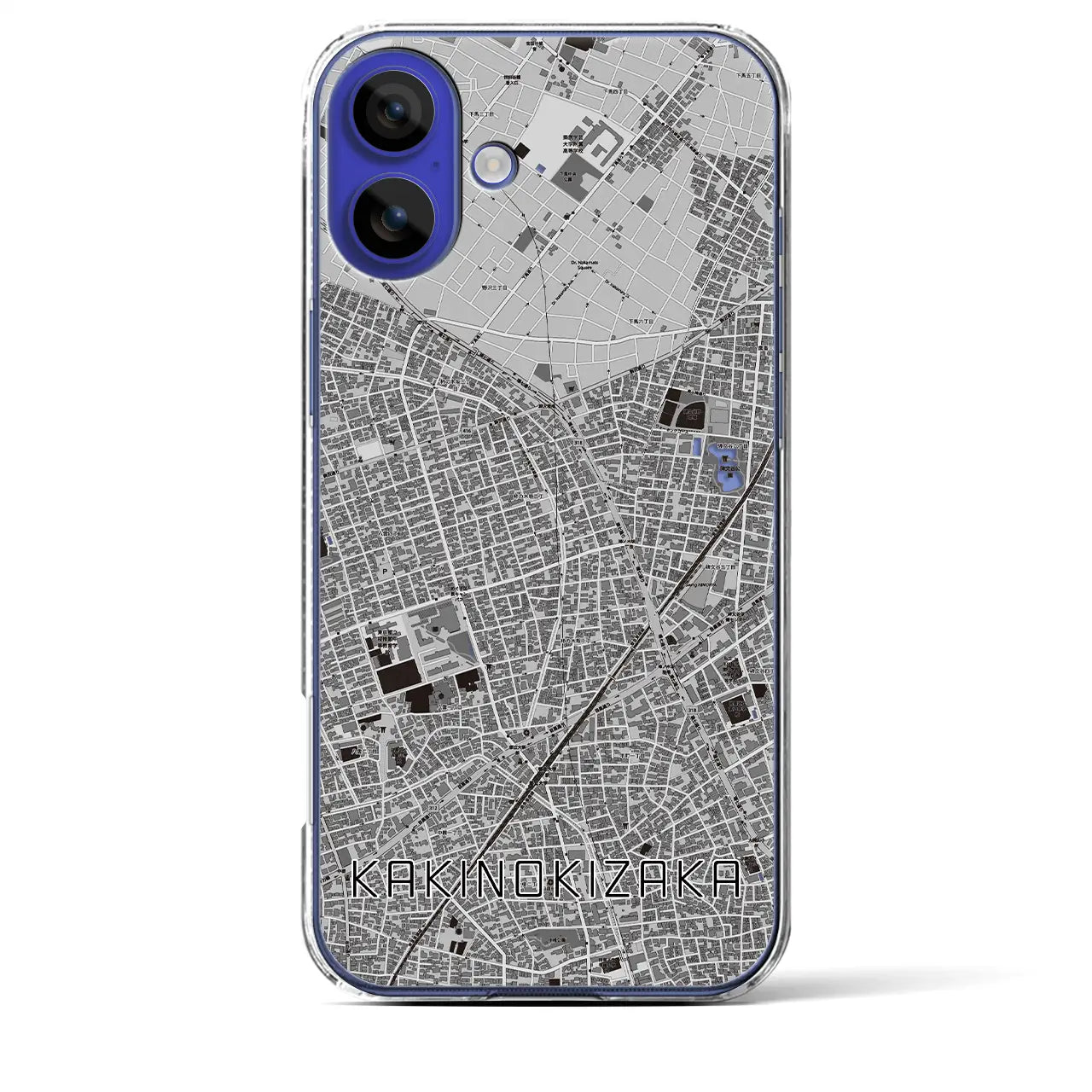 【柿の木坂(東京都)】地図柄iPhoneケース(クリアタイプ)