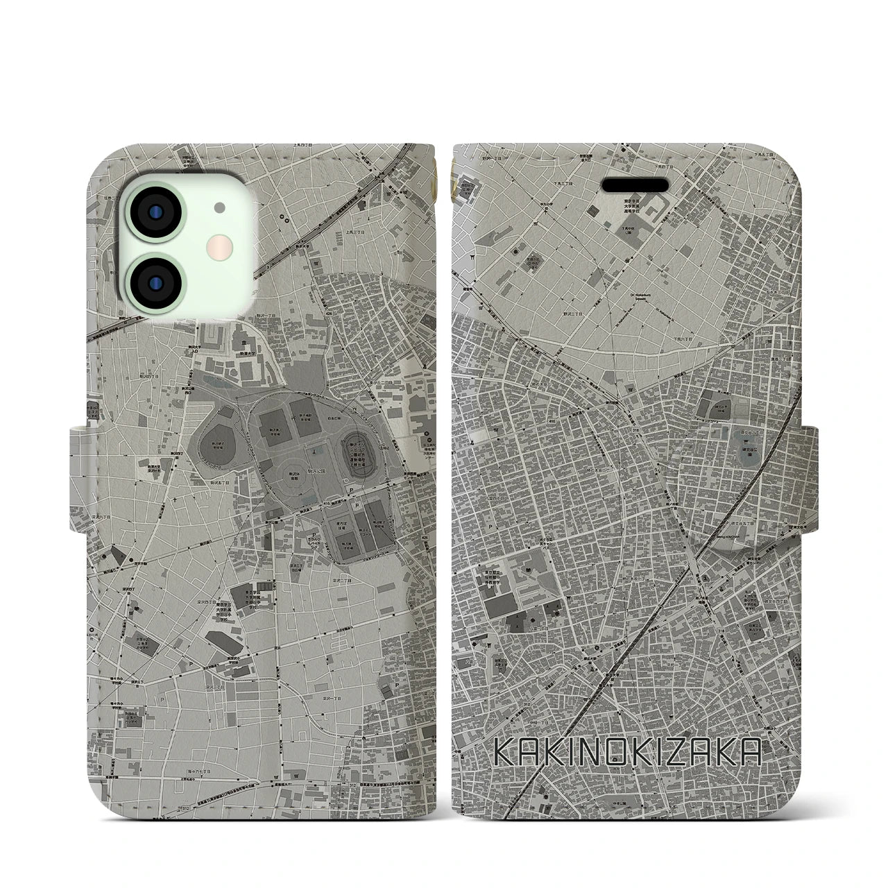 【柿の木坂(東京都)】地図柄iPhoneケース(手帳タイプ)