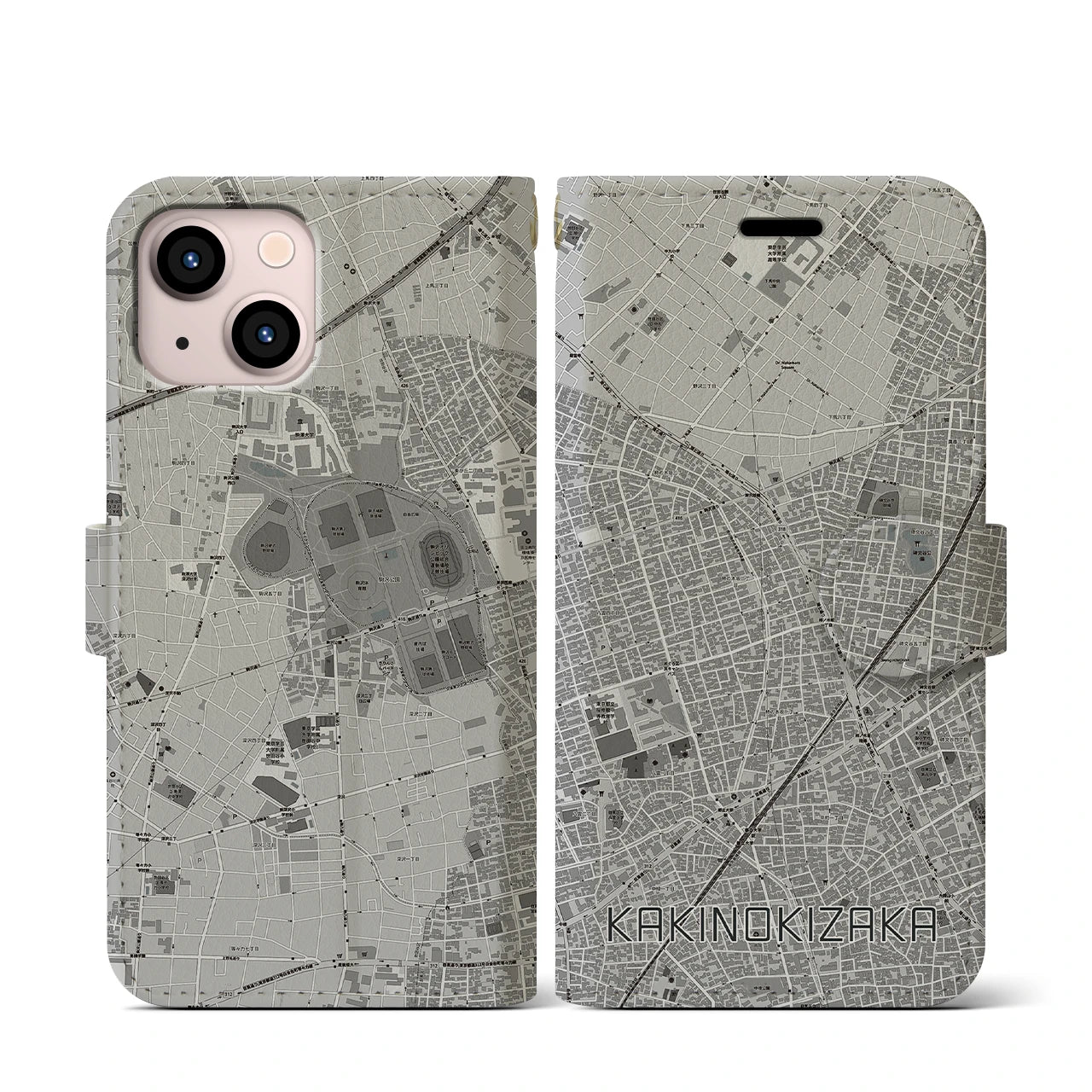 【柿の木坂(東京都)】地図柄iPhoneケース(手帳タイプ)