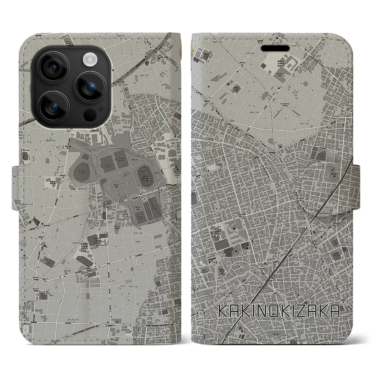 【柿の木坂(東京都)】地図柄iPhoneケース(手帳タイプ)