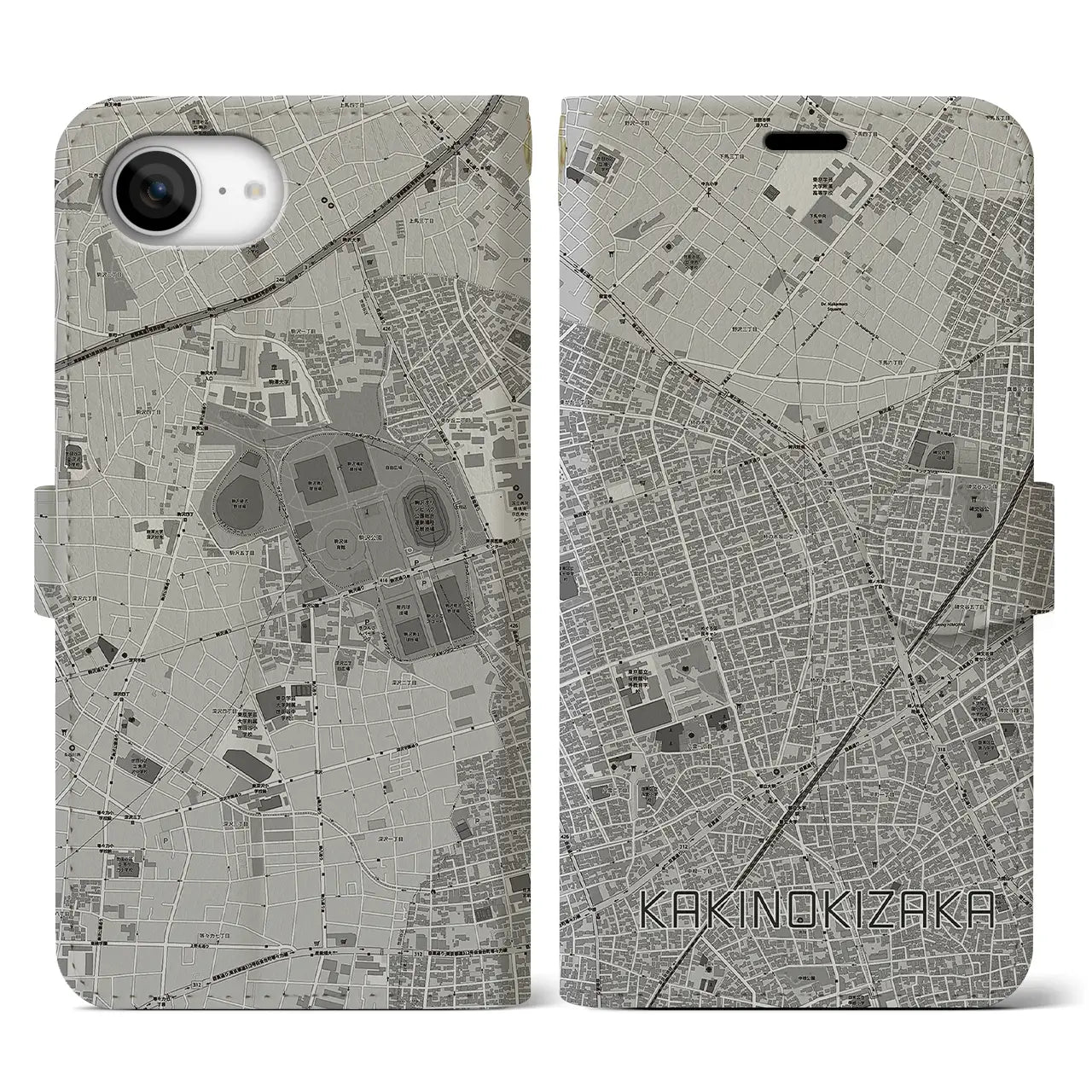 【柿の木坂(東京都)】地図柄iPhoneケース(手帳タイプ)