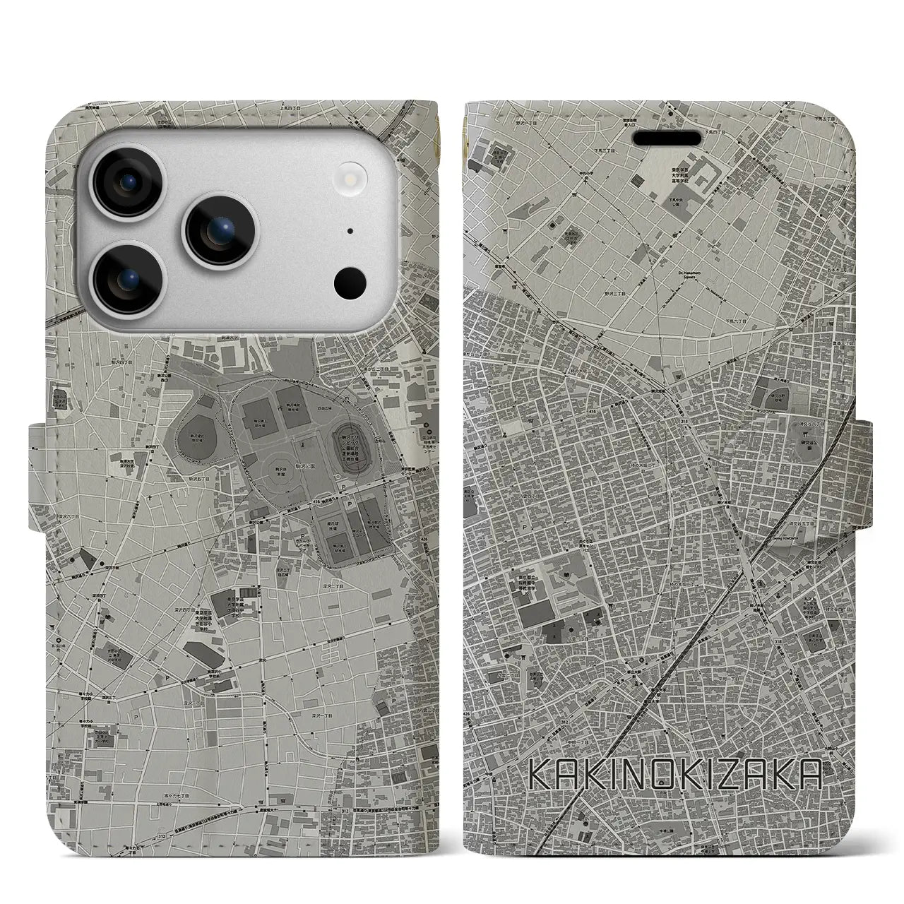 【柿の木坂(東京都)】地図柄iPhoneケース(手帳タイプ)