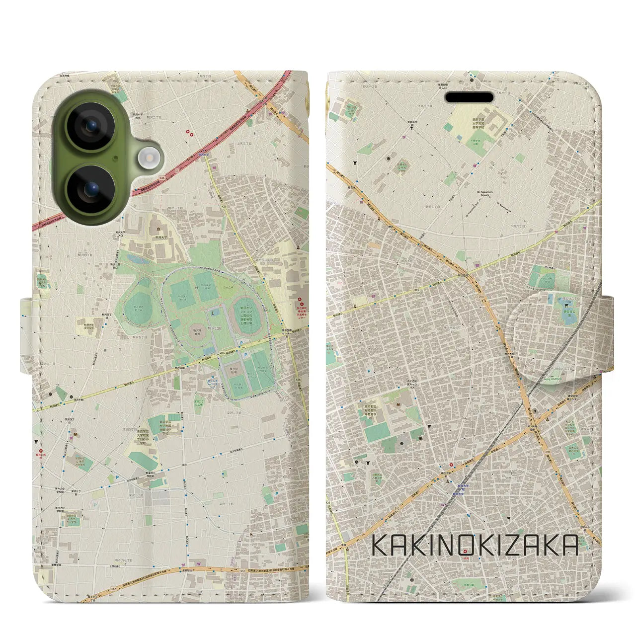 【柿の木坂(東京都)】地図柄iPhoneケース(手帳タイプ)