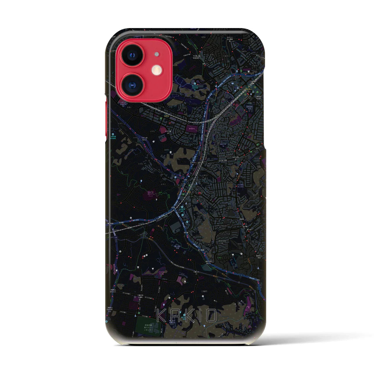 【柿生(神奈川県)】地図柄iPhoneケース(バックカバータイプ)