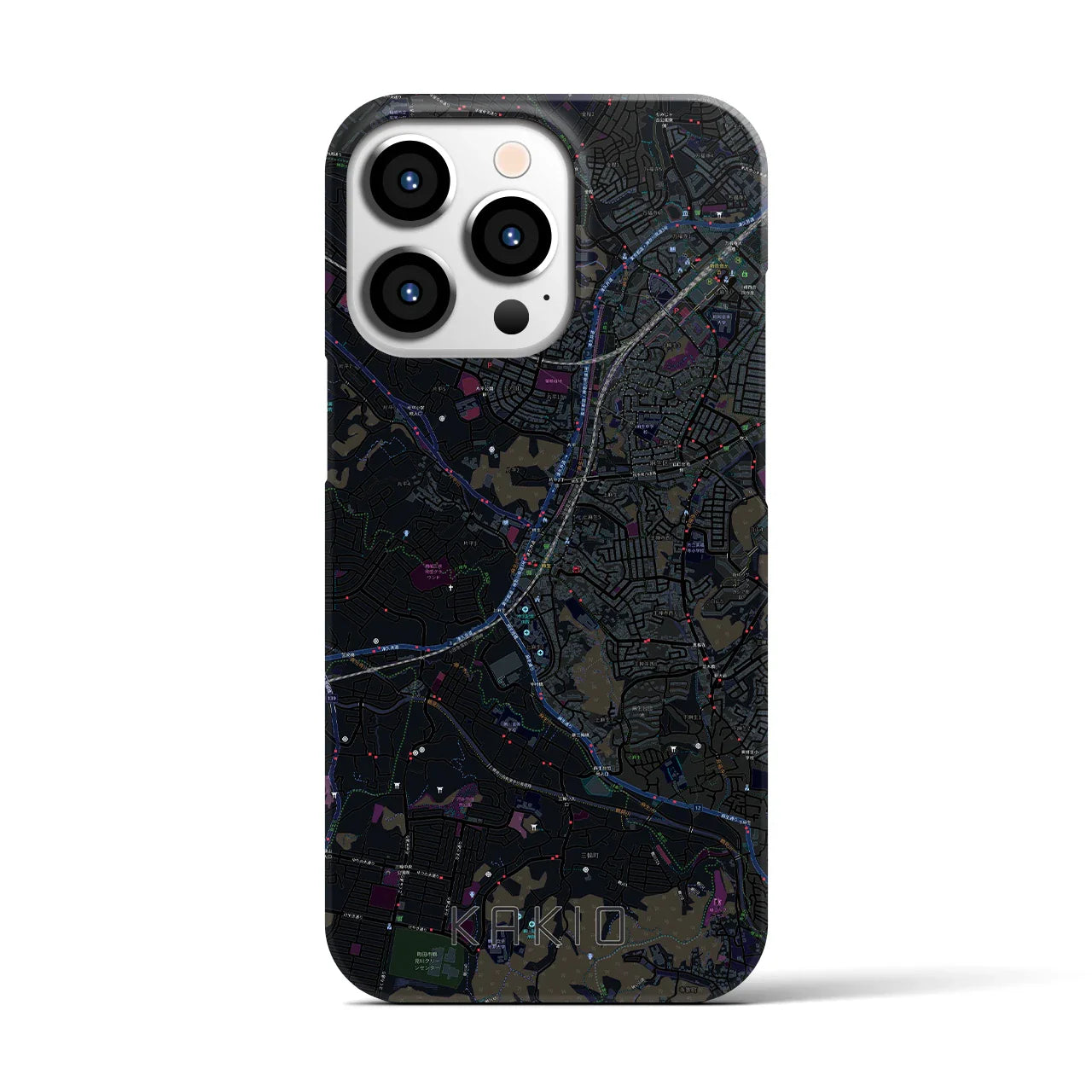 【柿生(神奈川県)】地図柄iPhoneケース(バックカバータイプ)
