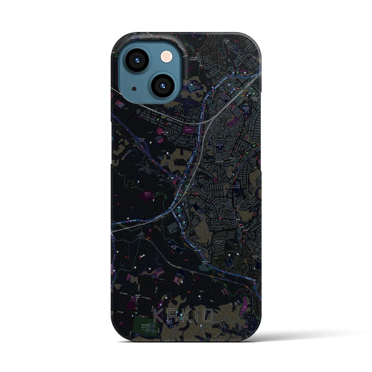 【柿生(神奈川県)】地図柄iPhoneケース(バックカバータイプ)