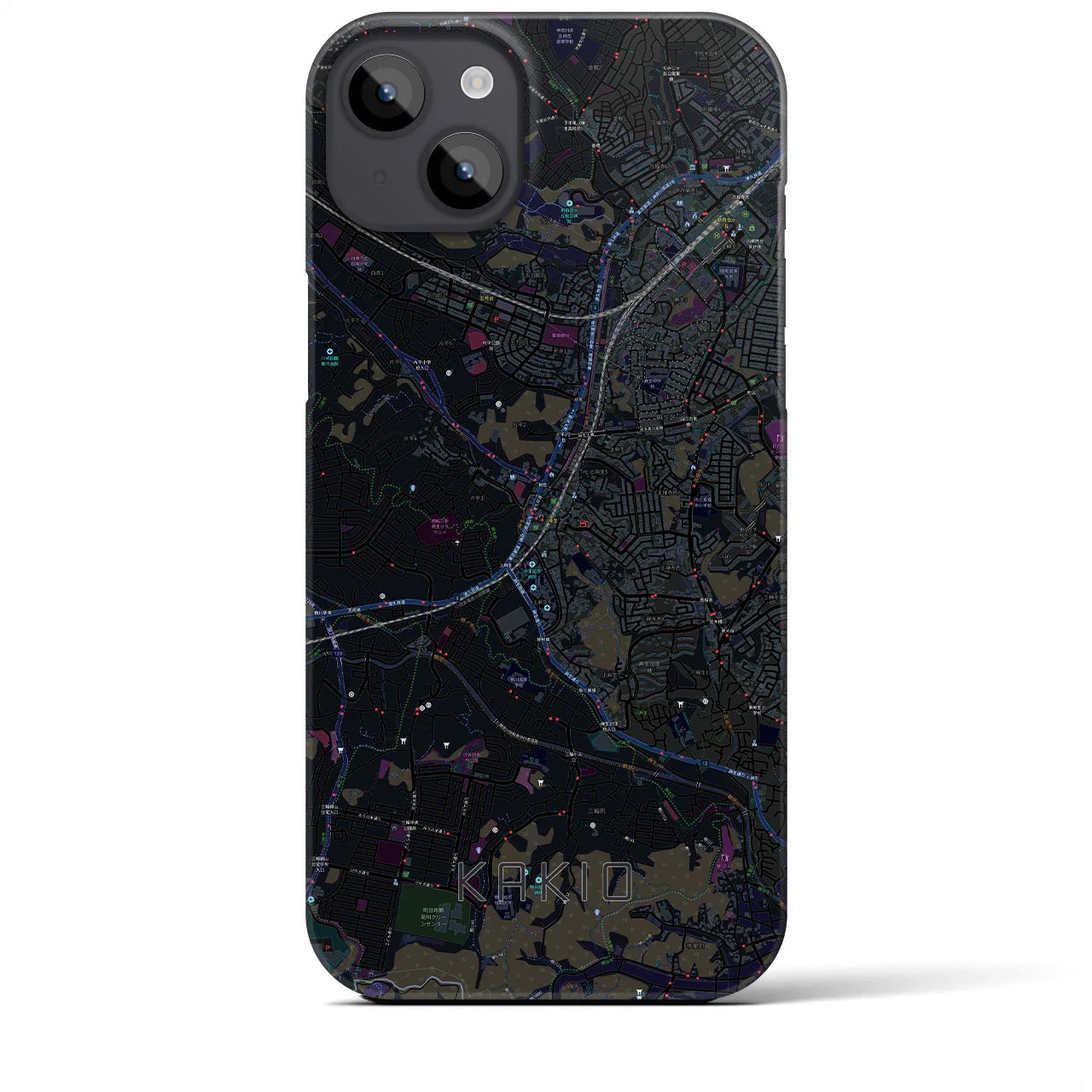 【柿生(神奈川県)】地図柄iPhoneケース(バックカバータイプ)