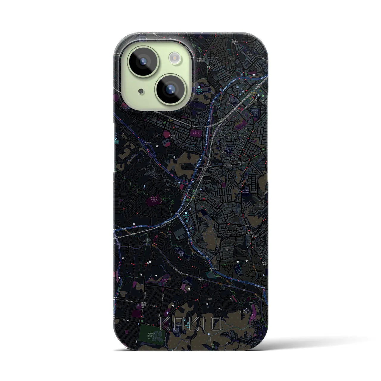 【柿生(神奈川県)】地図柄iPhoneケース(バックカバータイプ)