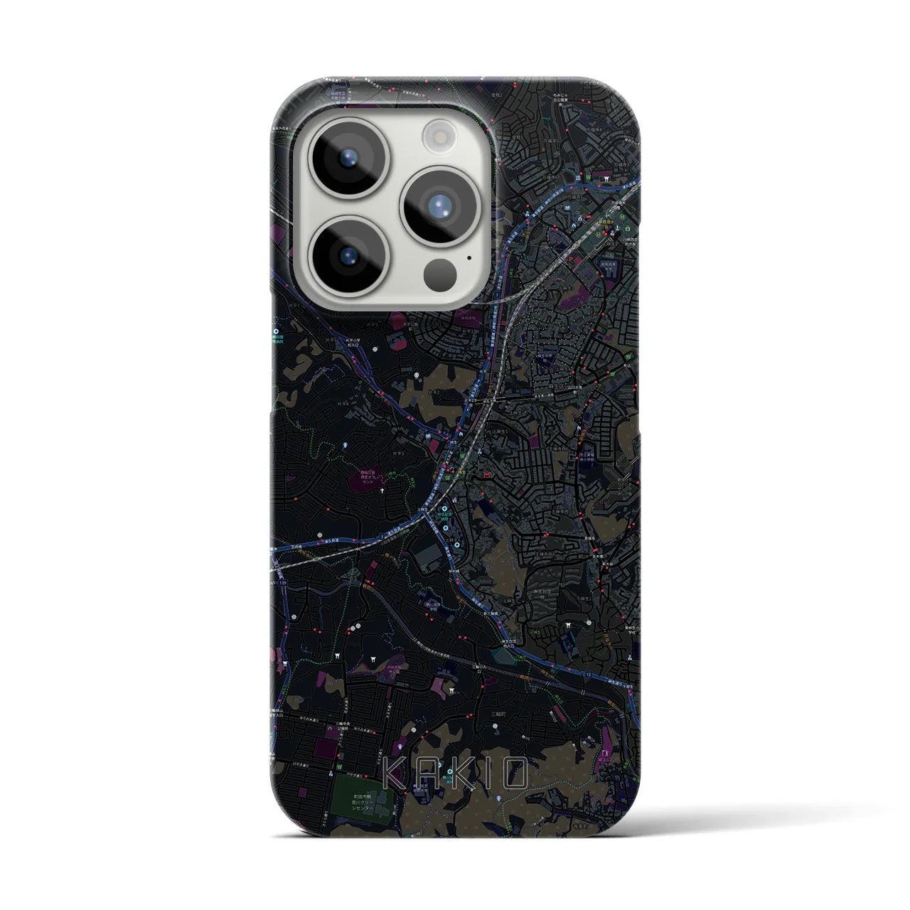 【柿生(神奈川県)】地図柄iPhoneケース(バックカバータイプ)