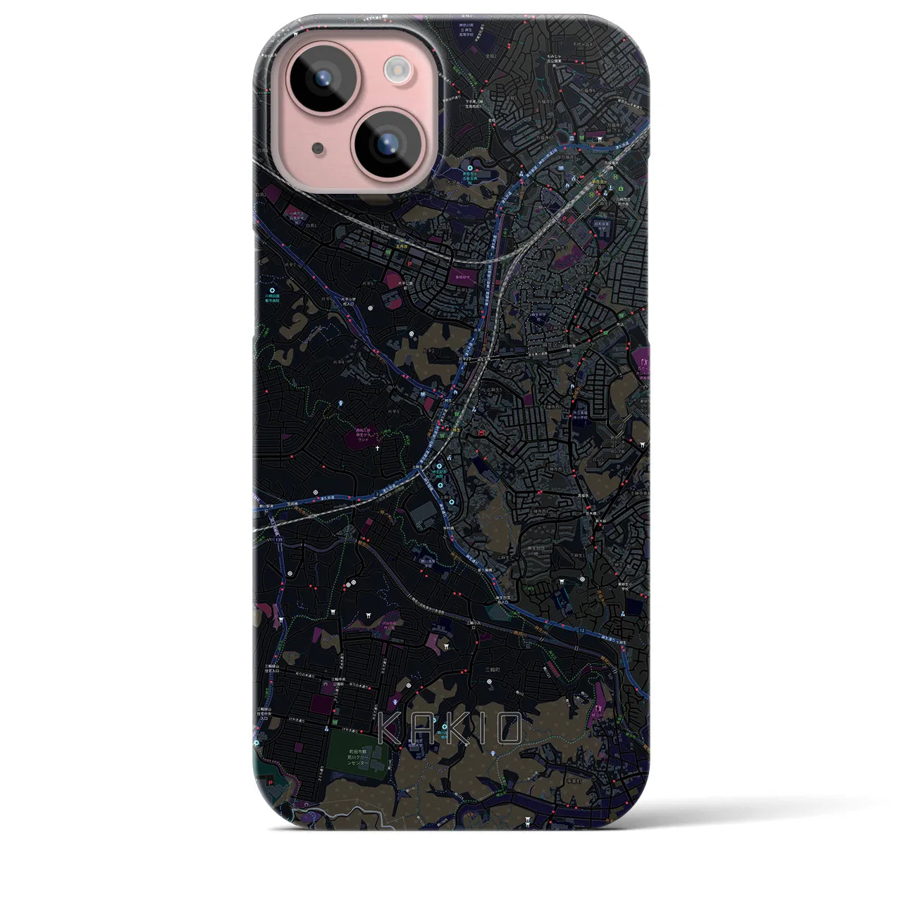 【柿生(神奈川県)】地図柄iPhoneケース(バックカバータイプ)
