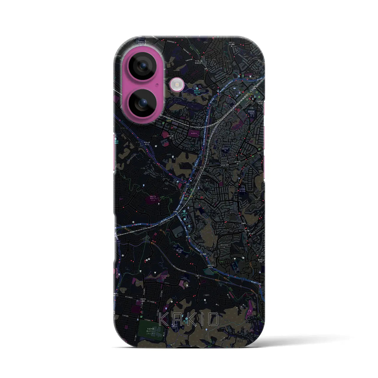 【柿生(神奈川県)】地図柄iPhoneケース(バックカバータイプ)