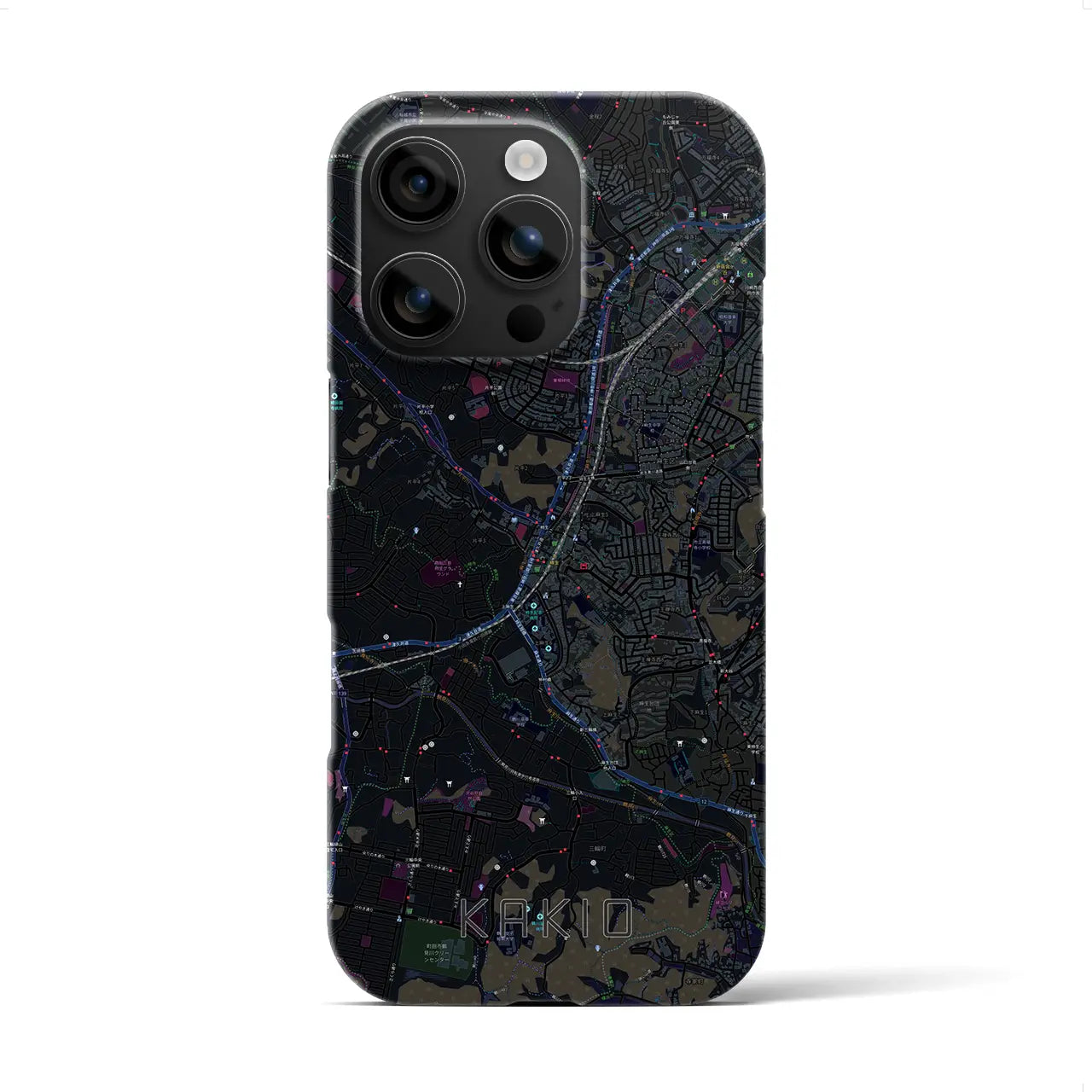 【柿生(神奈川県)】地図柄iPhoneケース(バックカバータイプ)