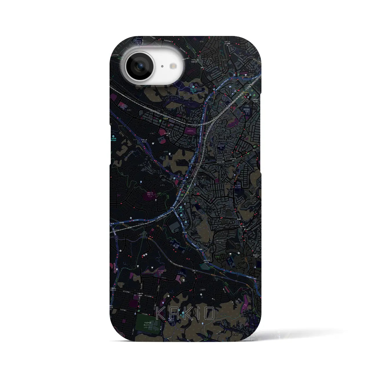 【柿生(神奈川県)】地図柄iPhoneケース(バックカバータイプ)