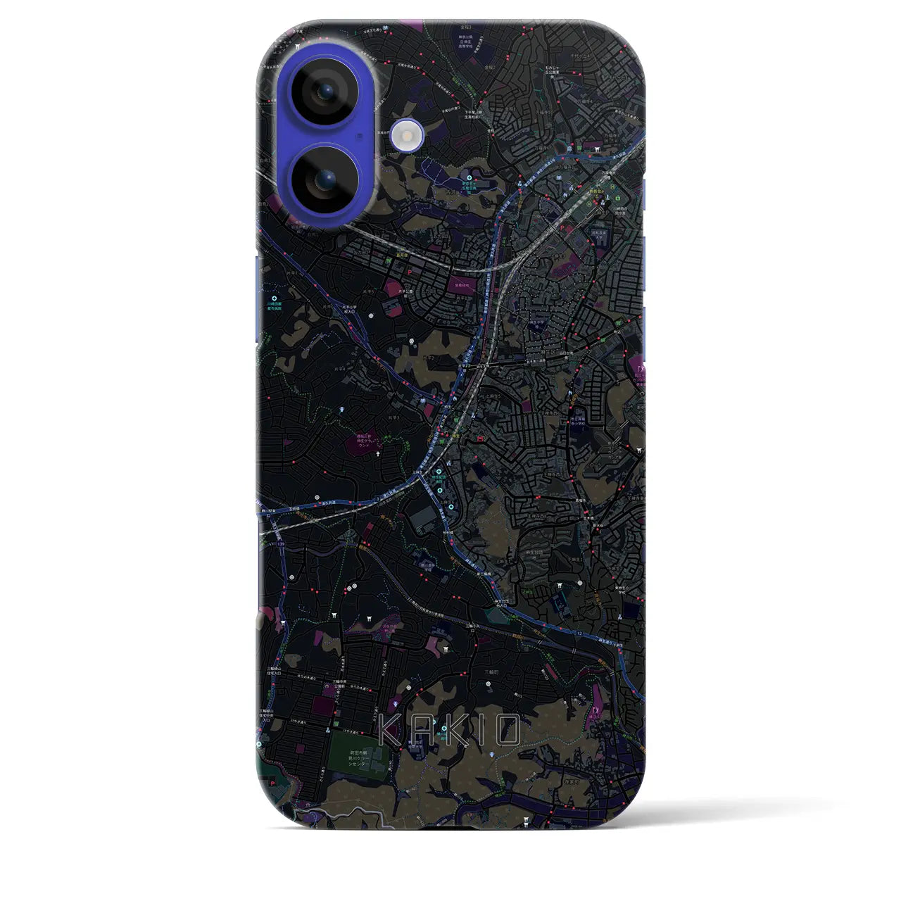 【柿生(神奈川県)】地図柄iPhoneケース(バックカバータイプ)