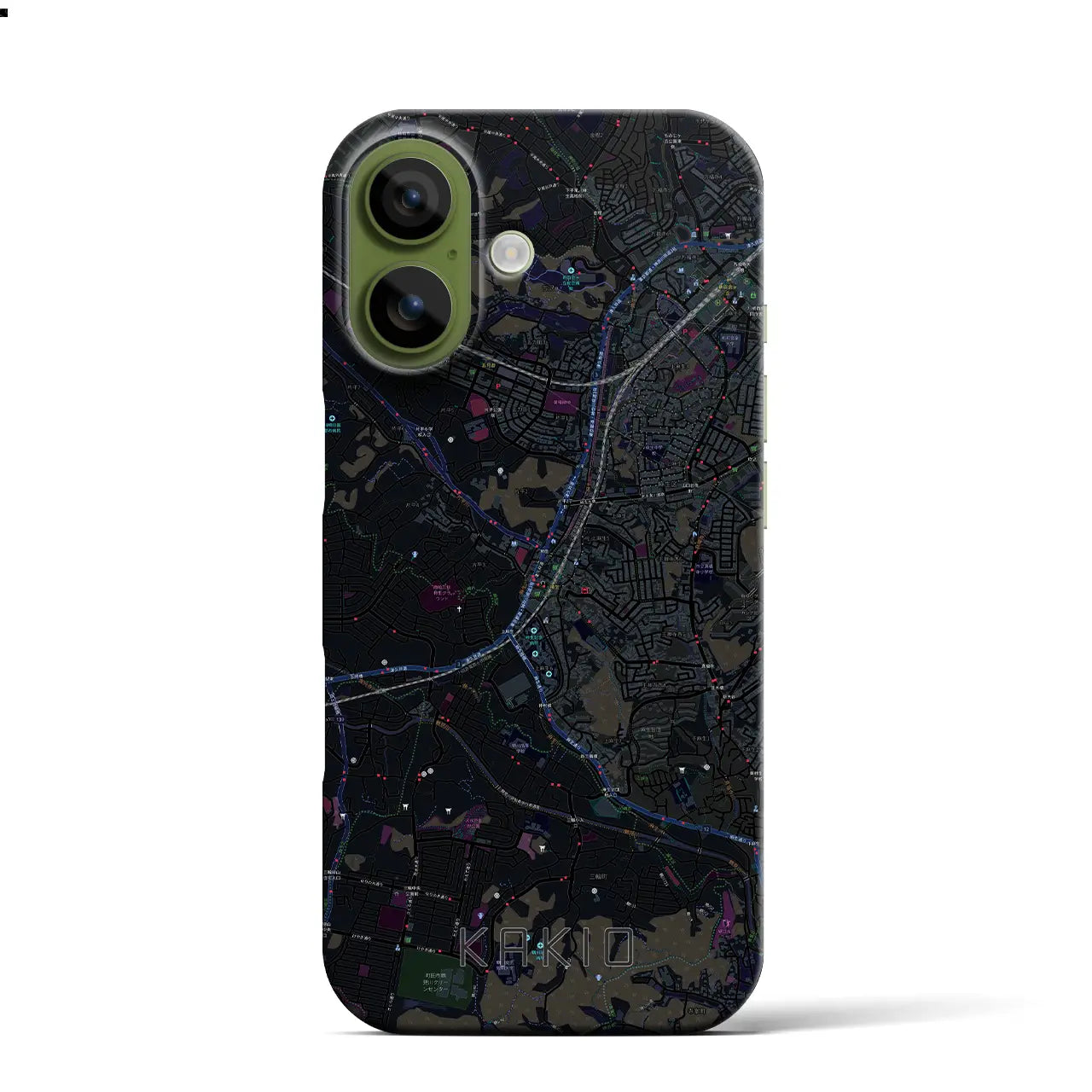 【柿生(神奈川県)】地図柄iPhoneケース(バックカバータイプ)