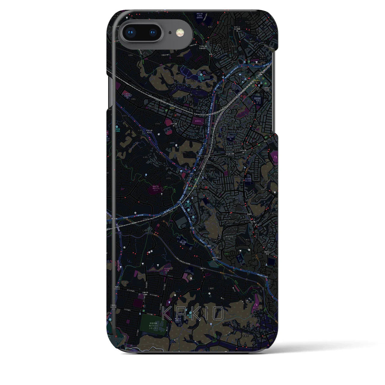 【柿生(神奈川県)】地図柄iPhoneケース(バックカバータイプ)