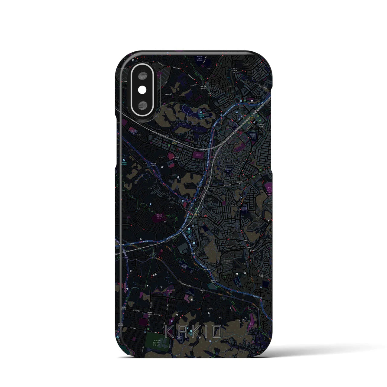 【柿生(神奈川県)】地図柄iPhoneケース(バックカバータイプ)