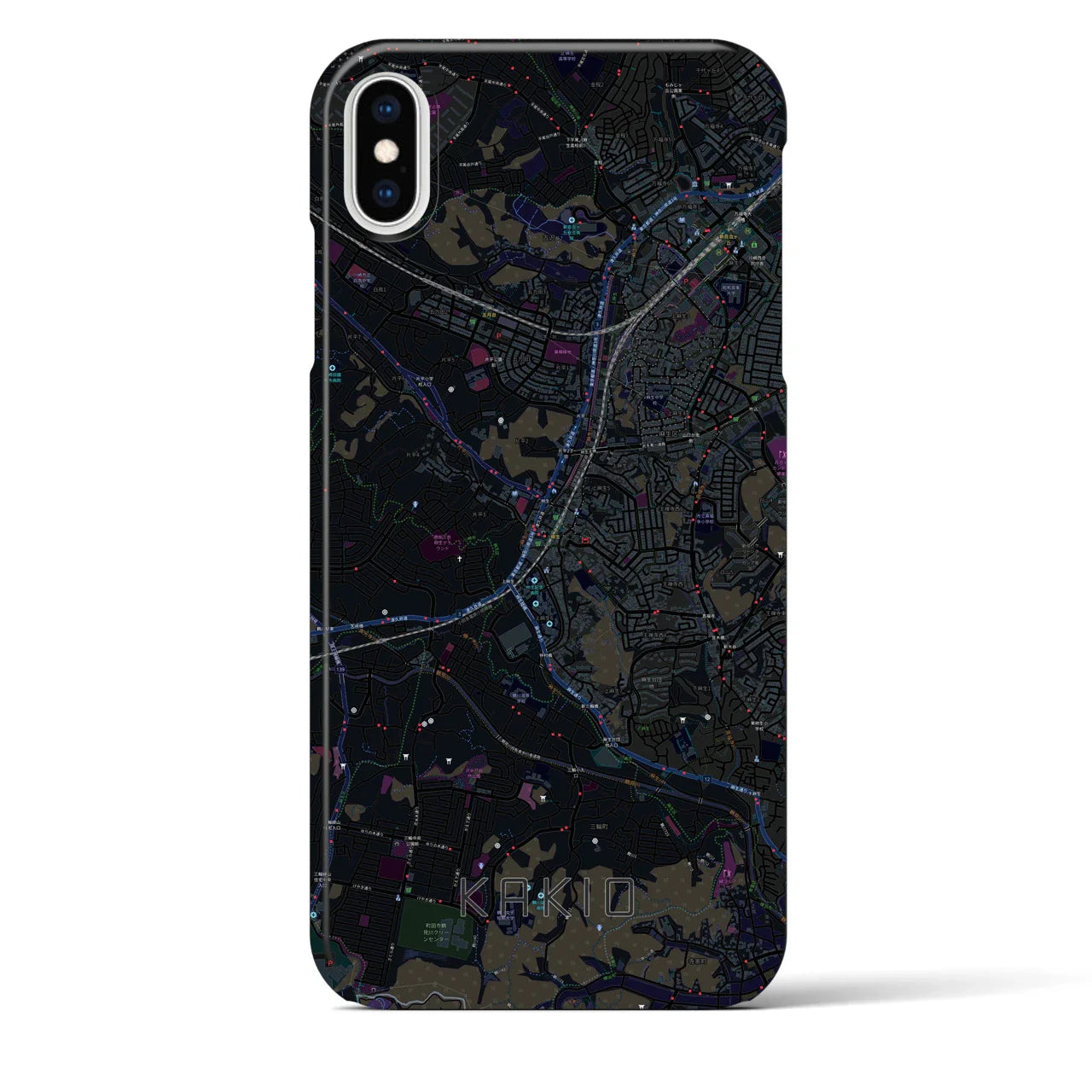 【柿生(神奈川県)】地図柄iPhoneケース(バックカバータイプ)