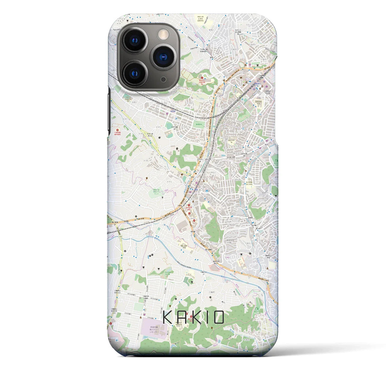 【柿生(神奈川県)】地図柄iPhoneケース(バックカバータイプ)