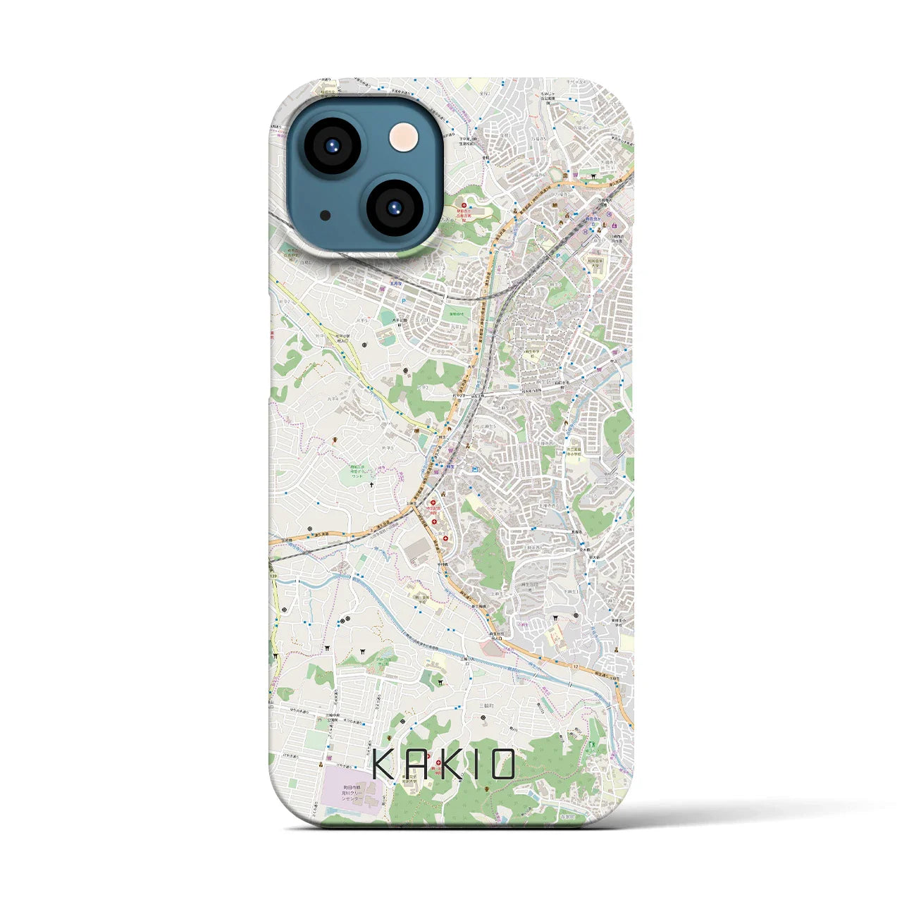 【柿生(神奈川県)】地図柄iPhoneケース(バックカバータイプ)