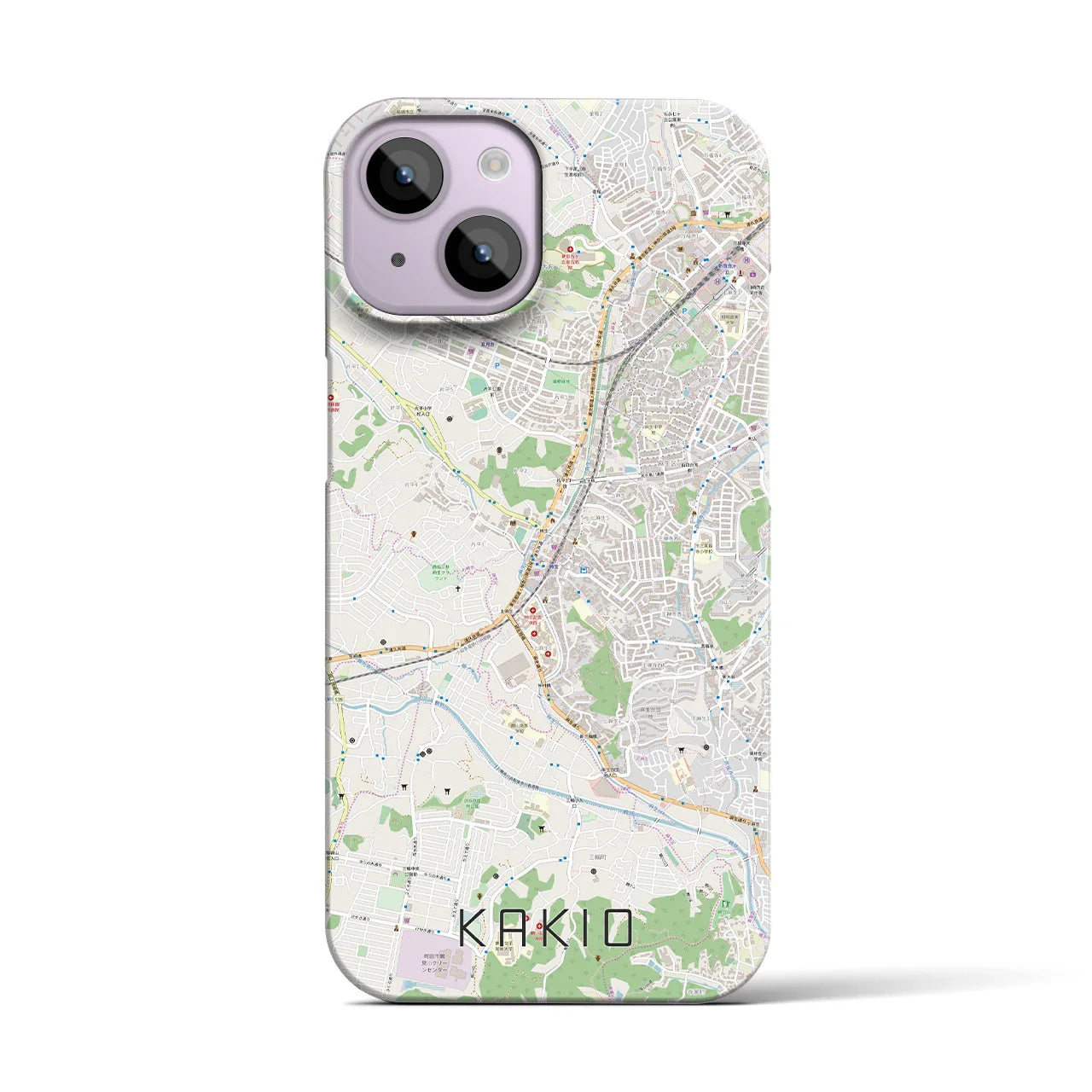 【柿生(神奈川県)】地図柄iPhoneケース(バックカバータイプ)