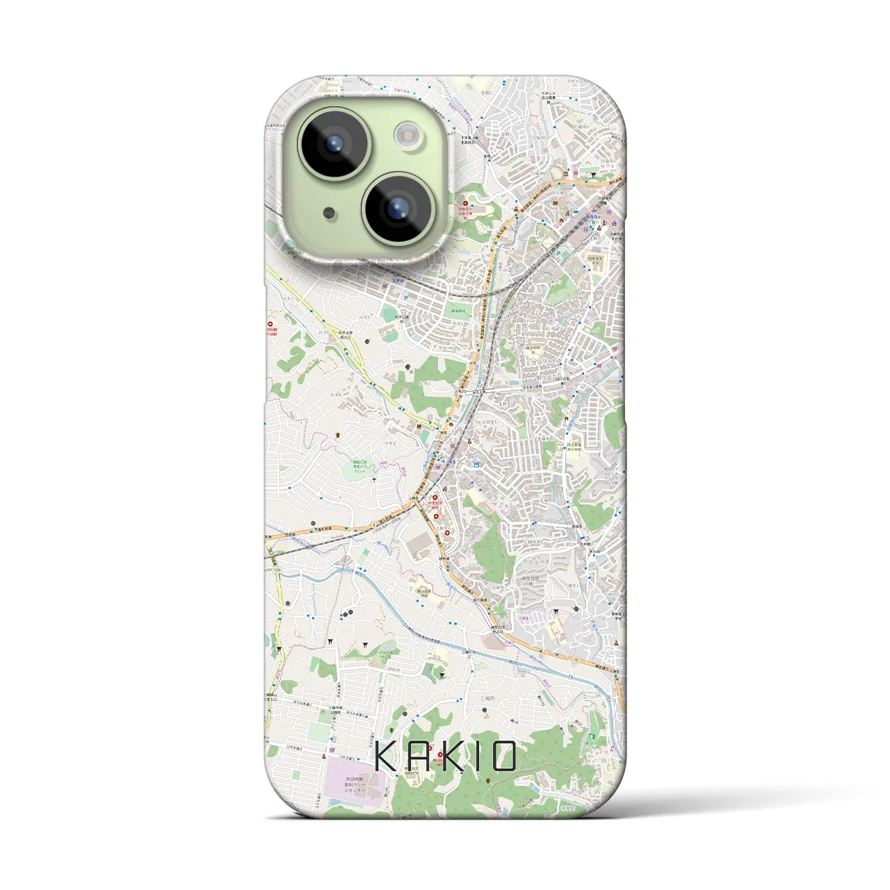 【柿生(神奈川県)】地図柄iPhoneケース(バックカバータイプ)