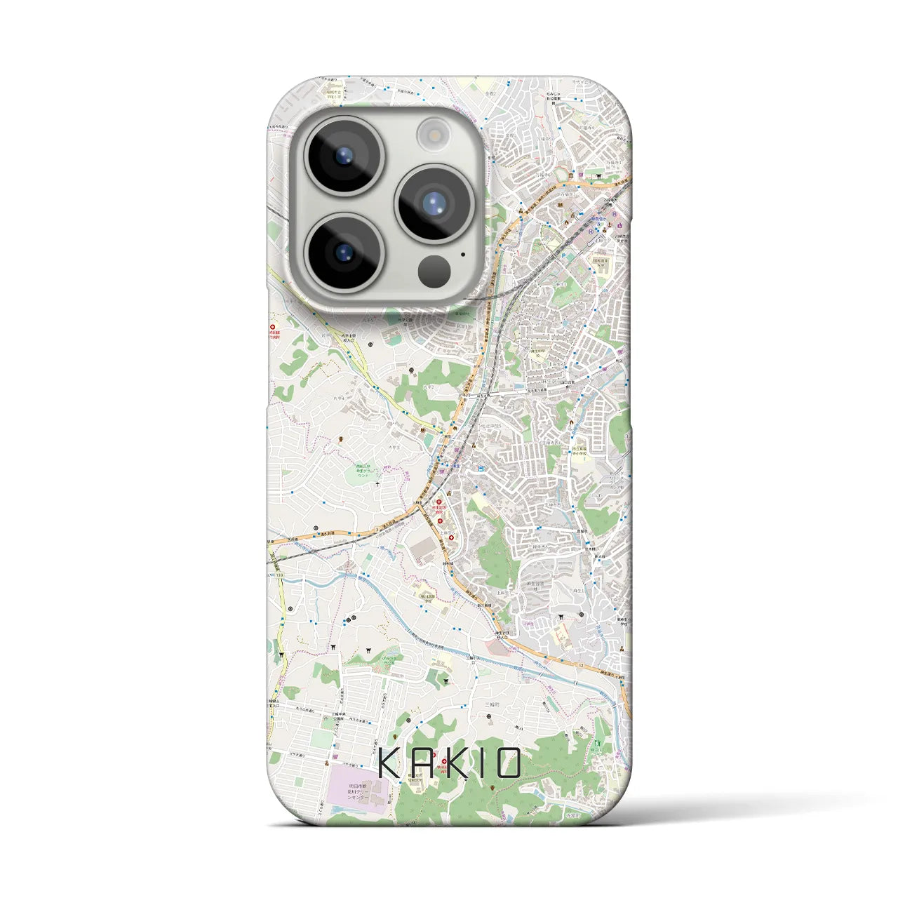 【柿生(神奈川県)】地図柄iPhoneケース(バックカバータイプ)