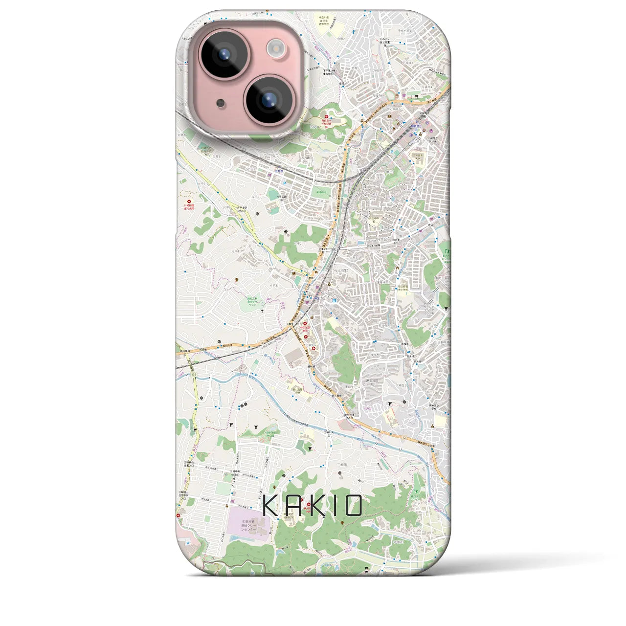 【柿生(神奈川県)】地図柄iPhoneケース(バックカバータイプ)