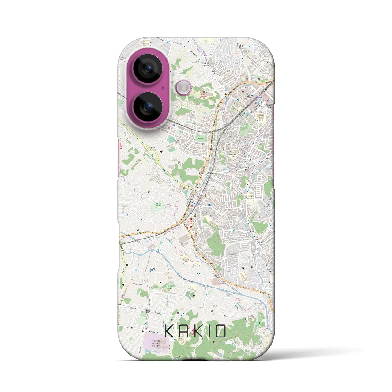 【柿生(神奈川県)】地図柄iPhoneケース(バックカバータイプ)