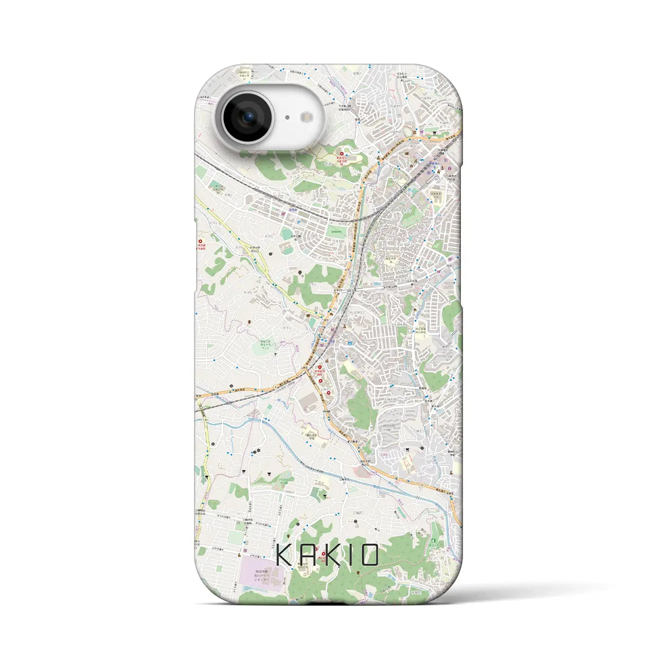【柿生(神奈川県)】地図柄iPhoneケース(バックカバータイプ)
