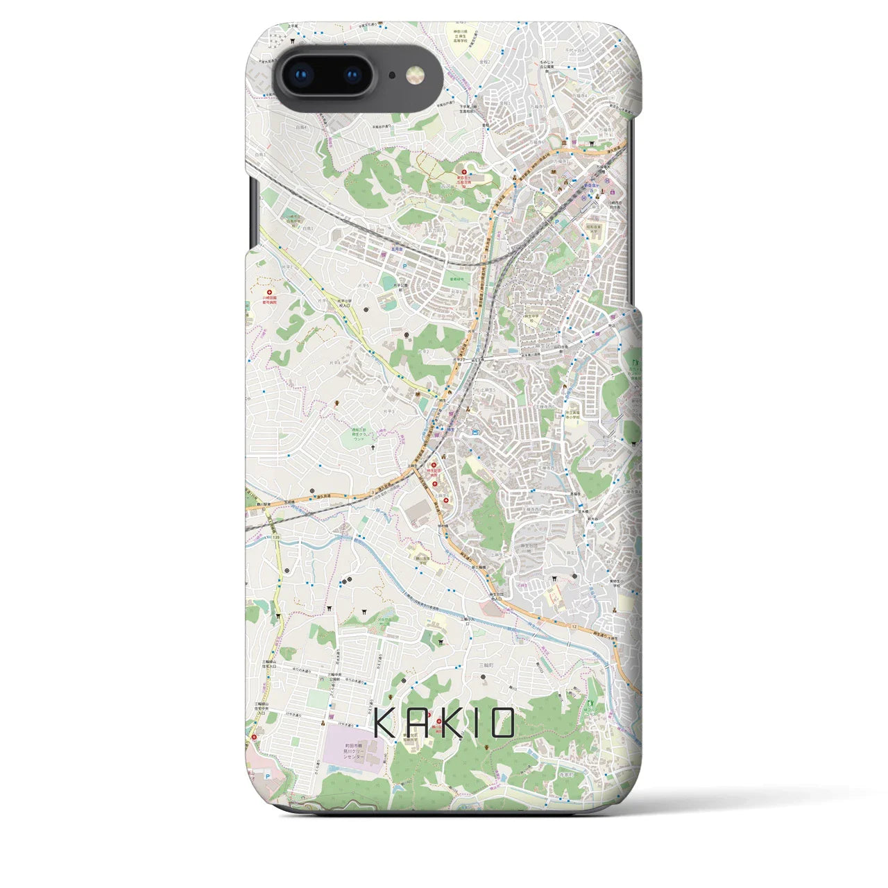【柿生(神奈川県)】地図柄iPhoneケース(バックカバータイプ)