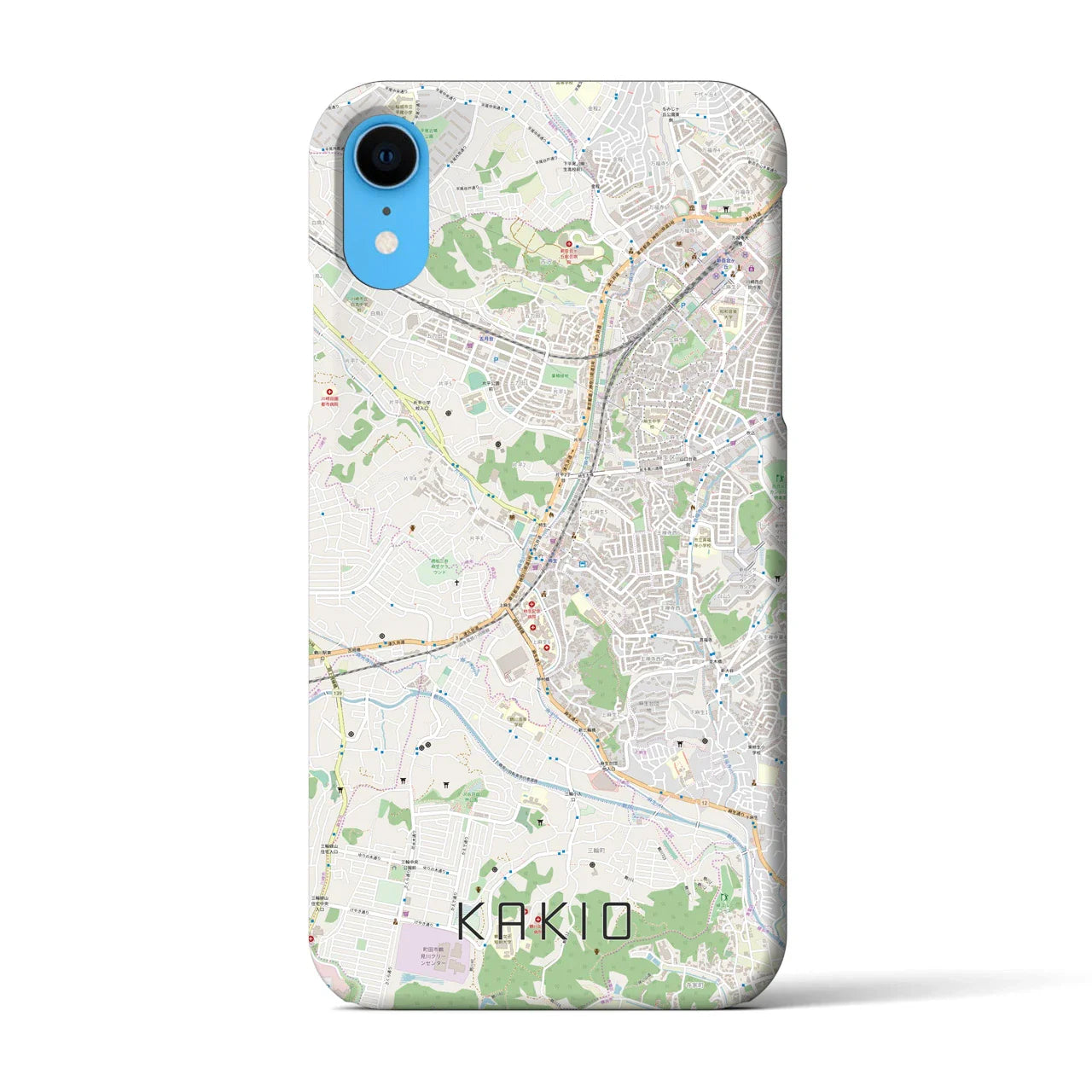 【柿生(神奈川県)】地図柄iPhoneケース(バックカバータイプ)