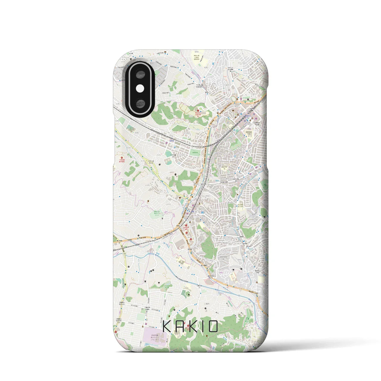 【柿生(神奈川県)】地図柄iPhoneケース(バックカバータイプ)