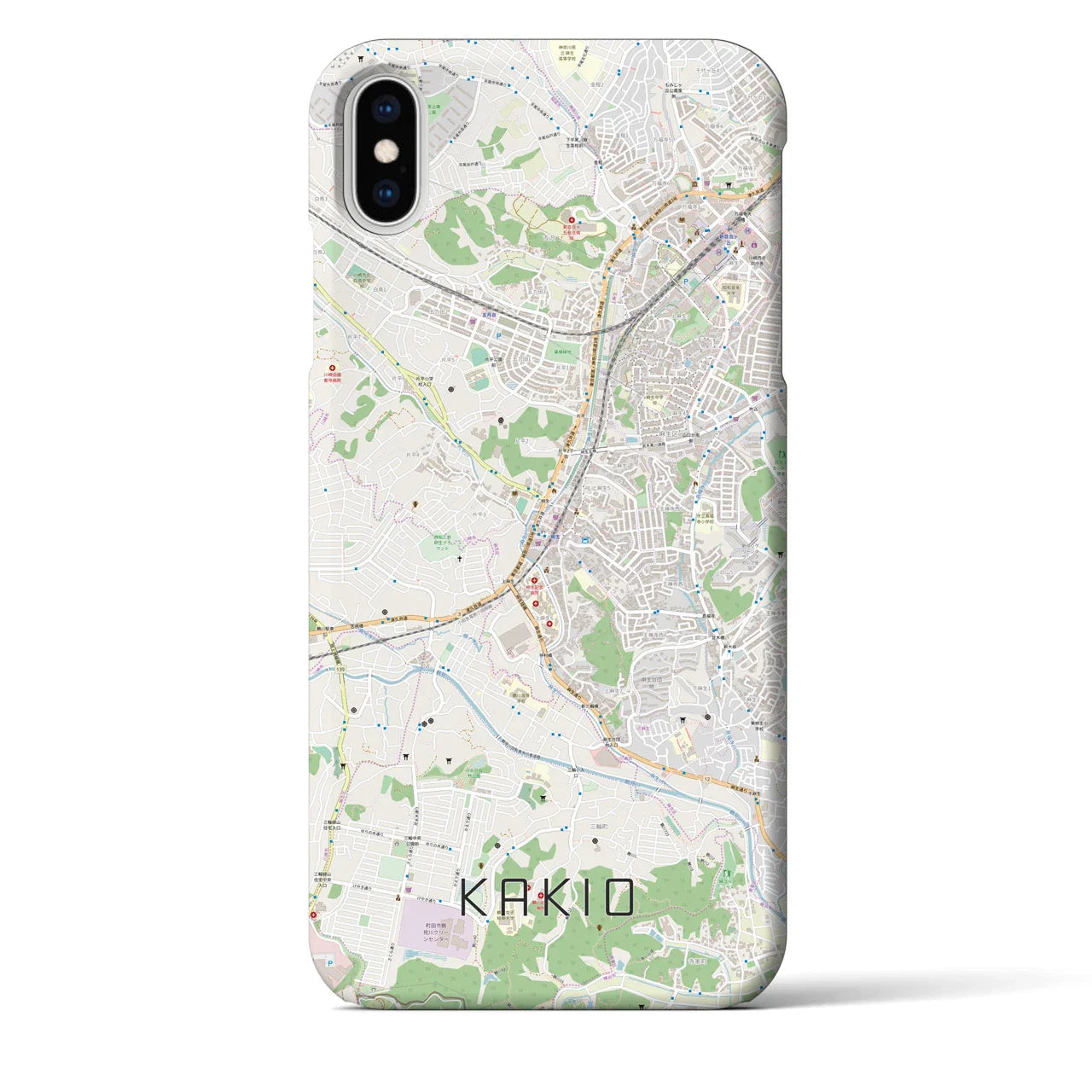 【柿生(神奈川県)】地図柄iPhoneケース(バックカバータイプ)