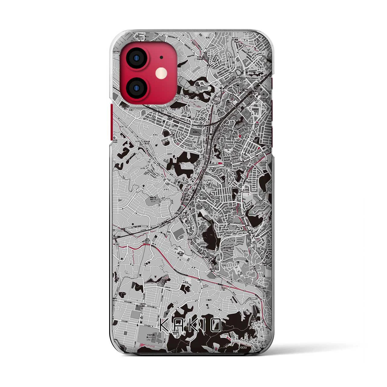 【柿生(神奈川県)】地図柄iPhoneケース(クリアタイプ)