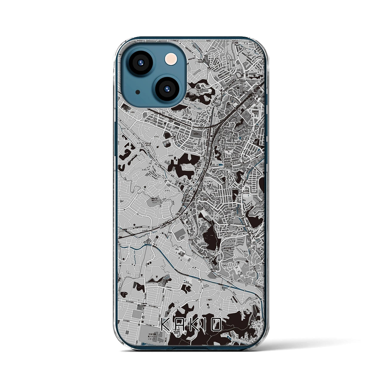 【柿生(神奈川県)】地図柄iPhoneケース(クリアタイプ)