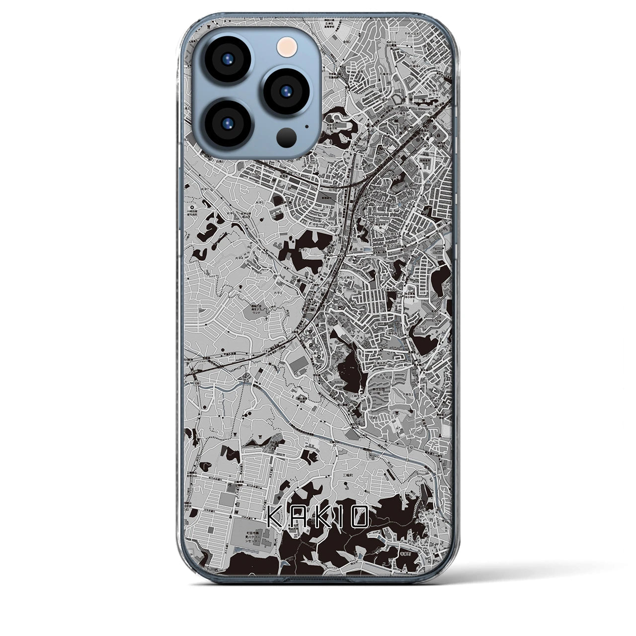 【柿生(神奈川県)】地図柄iPhoneケース(クリアタイプ)