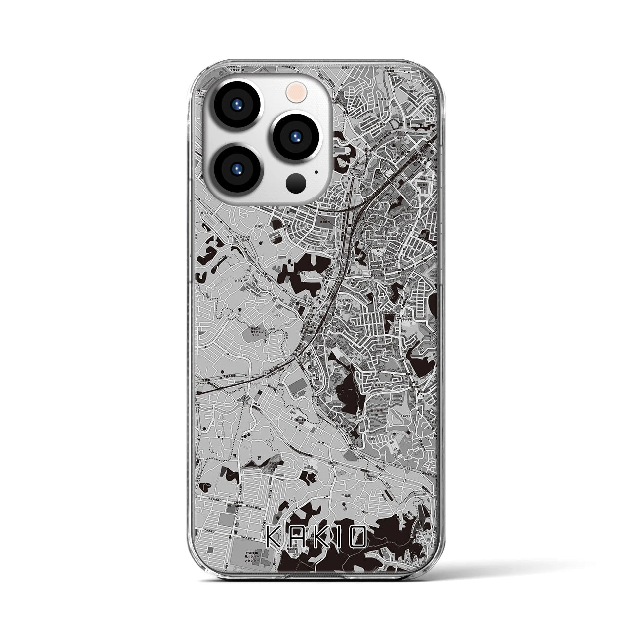 【柿生(神奈川県)】地図柄iPhoneケース(クリアタイプ)