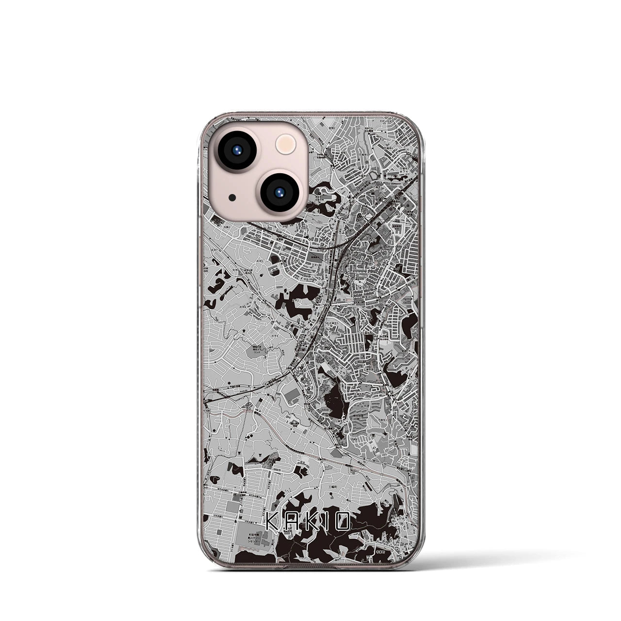 【柿生(神奈川県)】地図柄iPhoneケース(クリアタイプ)