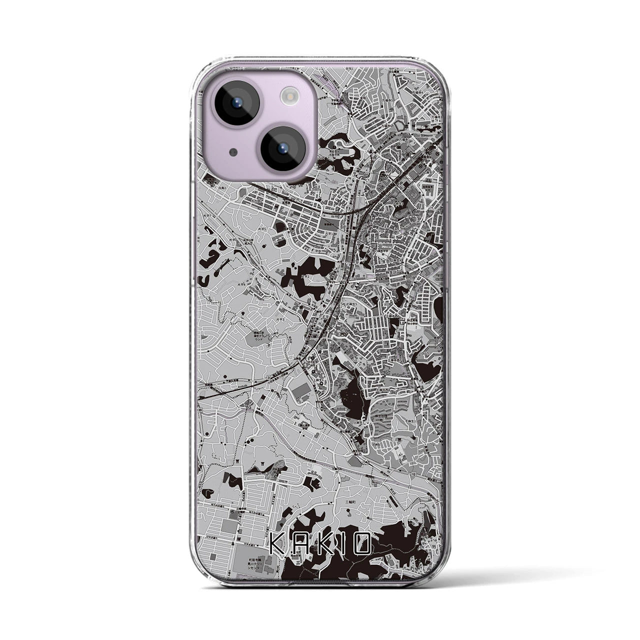 【柿生(神奈川県)】地図柄iPhoneケース(クリアタイプ)