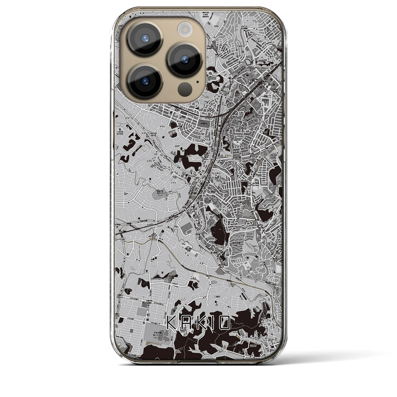 【柿生(神奈川県)】地図柄iPhoneケース(クリアタイプ)